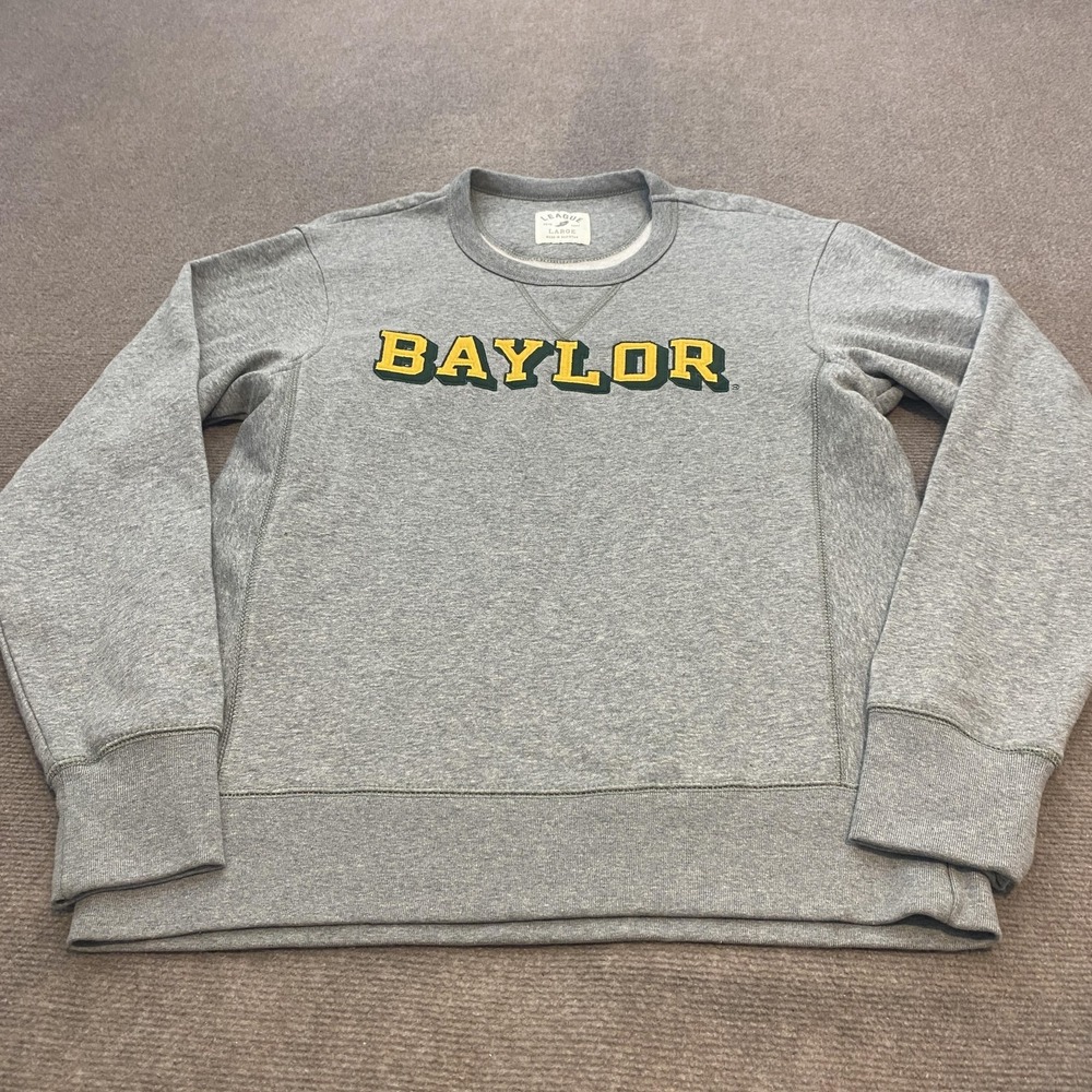 Baylor‎ Bears Sweatshirt Mens Large Gray NCAA College Crewneck Fleece Pullover